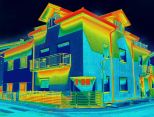 thermal imaging - Infrared image of building on a corner for GAE services page
